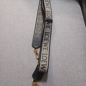 Loewe Black and Cream Strap with Gold Hardware